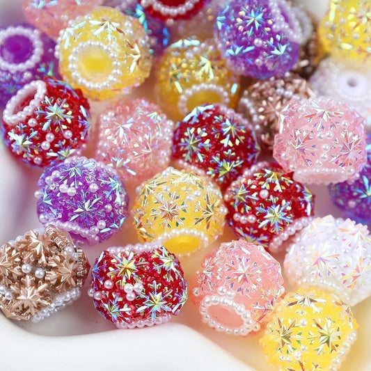 Snowflake Floral Spherical Beads