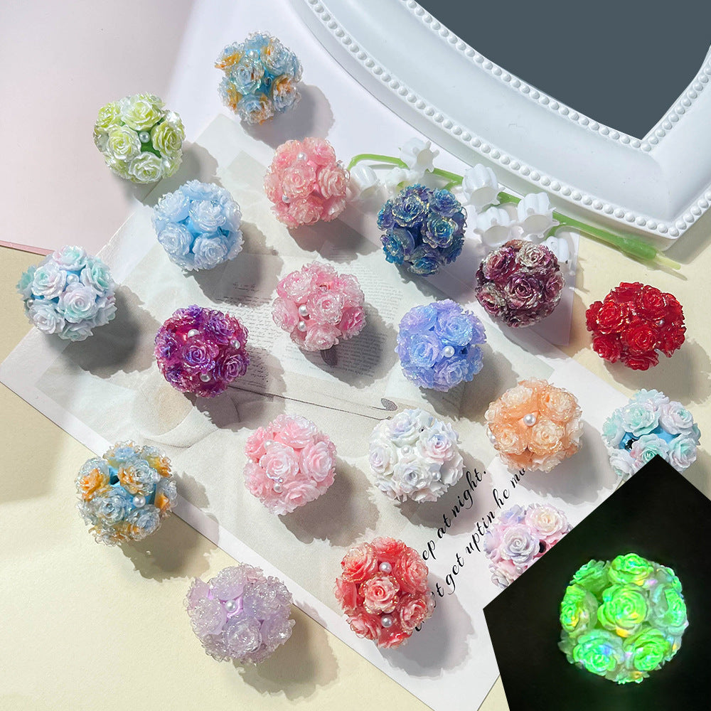 Glow-in-the-Dark Flower Ball Beads